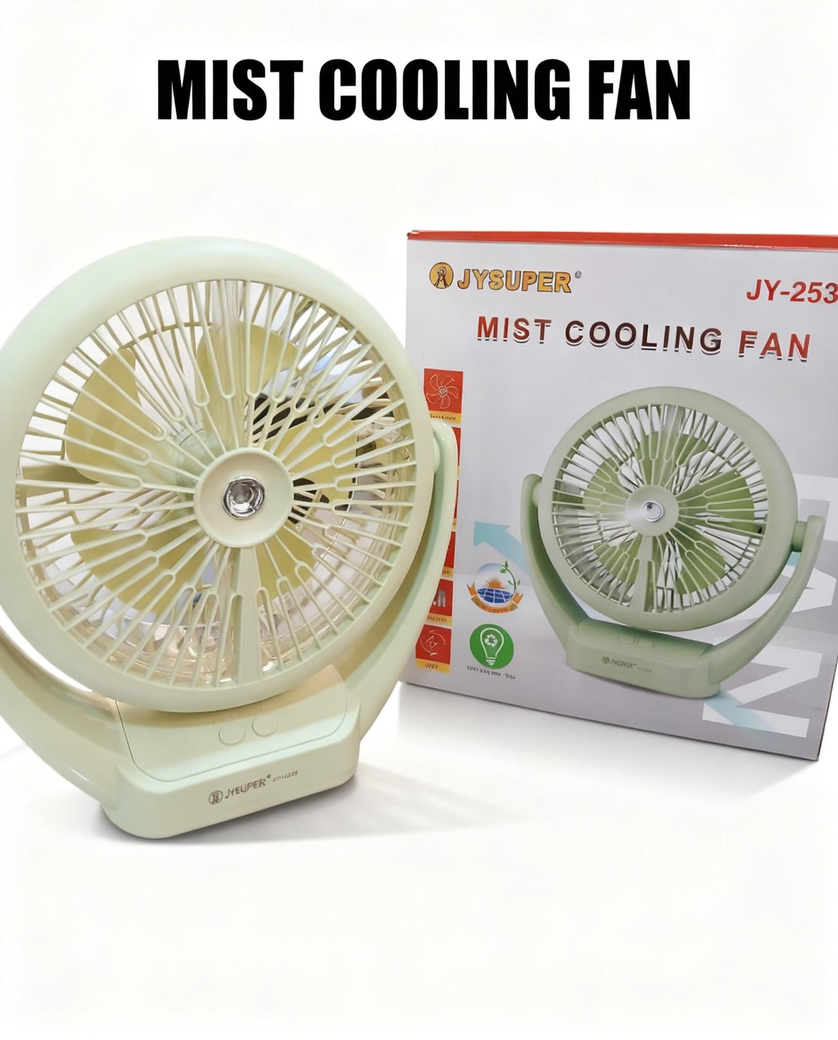 1775378599219-5307f851-ce24-4697-9930-956747f7ecbe JY SUPER Rechargeable Mist Cooling Fan - JY-2533 রিচার্জেবল ফ্যান - Image 1
